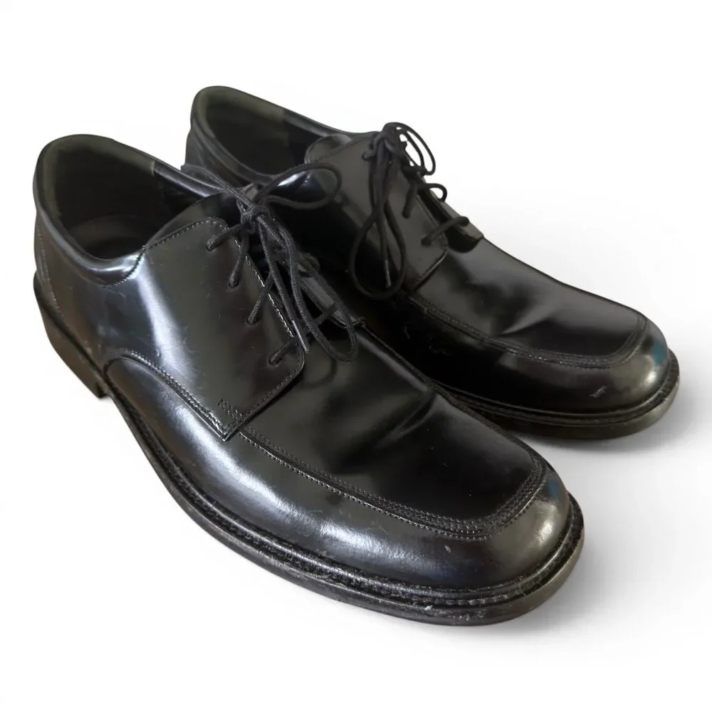 Bostonian 2POD Mens 9M Black Leather Apron Toe Derby Dress Shoes Comfort